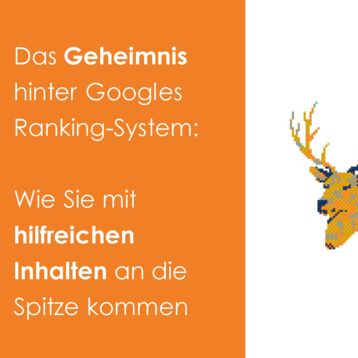 Die erste Folie der Präsentation zum Webinar "Das Geheimnis hinter Googles Ranking-System?"