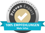 Unsere Kunden haben uns zu 100% auf provenexpert.com empfohlen.