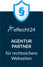 Dieses Siegel zeichnet uns als Partner Agentur von eRecht24 für rechtssichere Webseiten aus.