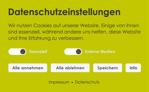 Screenshot des Cookie Opt In Bundles im Einsatz auf einer Webseite in Grün