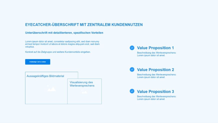 Beispielskizze für eine perfekte Above-the-fold-Gestaltung