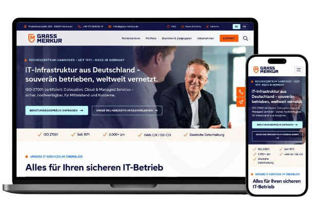 Live-Website von Grass Merkur ansehen