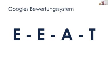 Vorschaubild für die Video-Aufzeichnung zum Webinar "Das Geheimnis hinter Googles Ranking-System: Wie Sie mit hilfreichen Inhalten an die Spitze kommen""