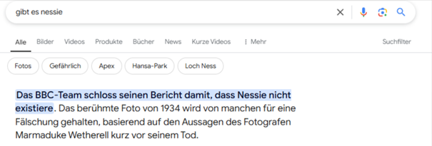 Beispiel eines Featured Snippets in den SERPs
