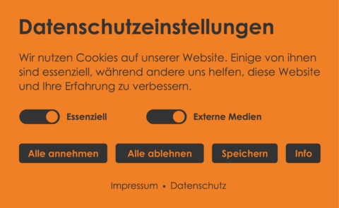 Screenshot des Cookie Opt In Bundles im Einsatz auf einer Webseite in Orange